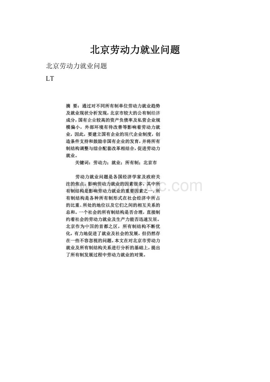 北京劳动力就业问题.docx_第1页