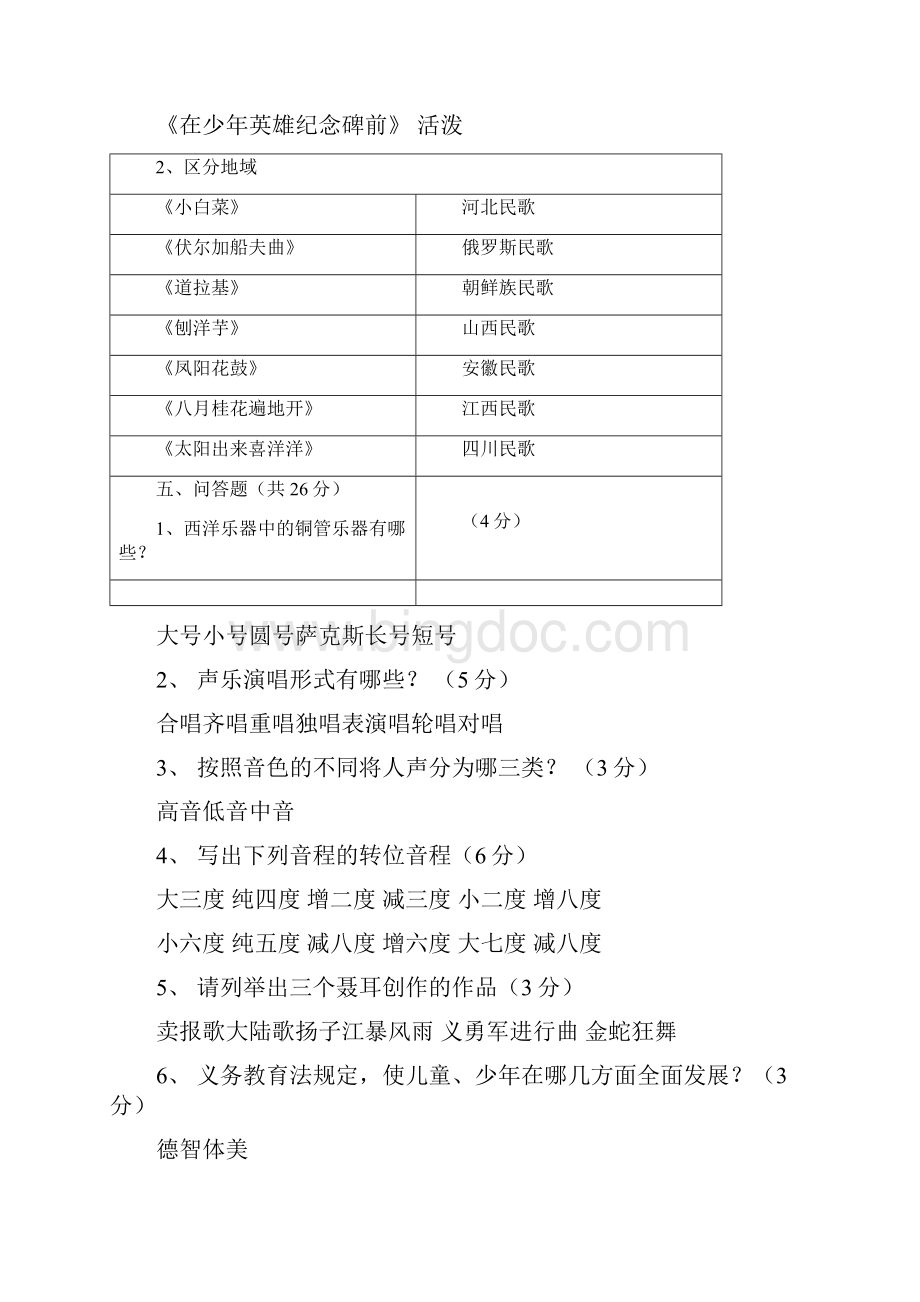 学校音乐教学导论试题及答案 2doc.docx_第3页