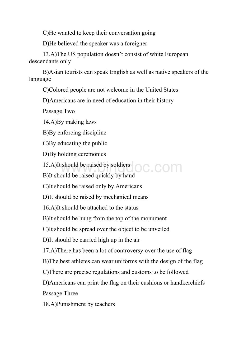 大学英语六级A卷试题和答案.docx_第3页
