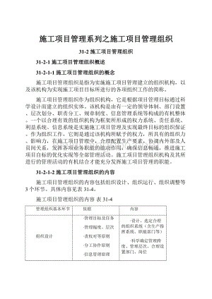 施工项目管理系列之施工项目管理组织.docx