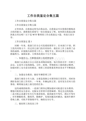 工作自我鉴定合集五篇.docx