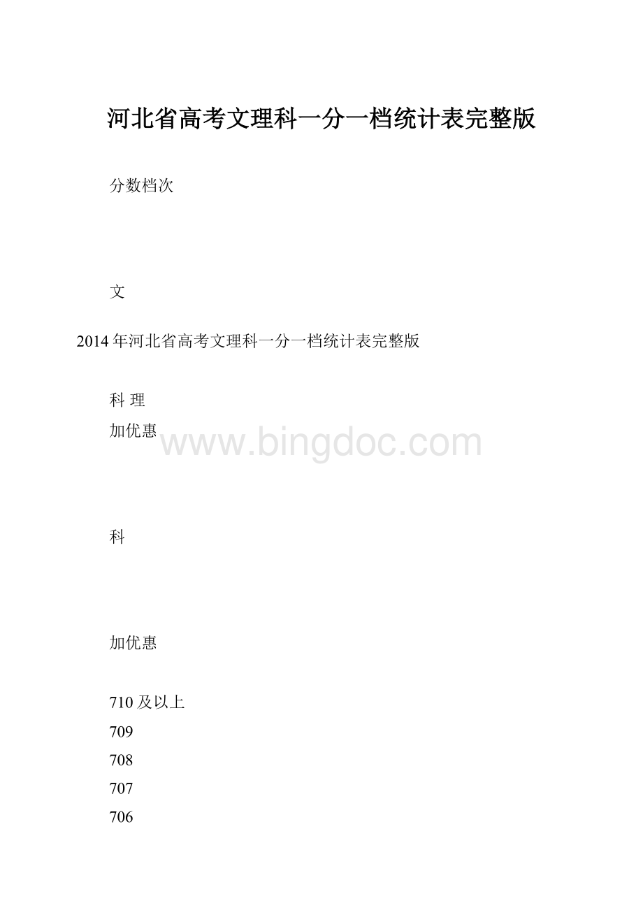 河北省高考文理科一分一档统计表完整版.docx_第1页
