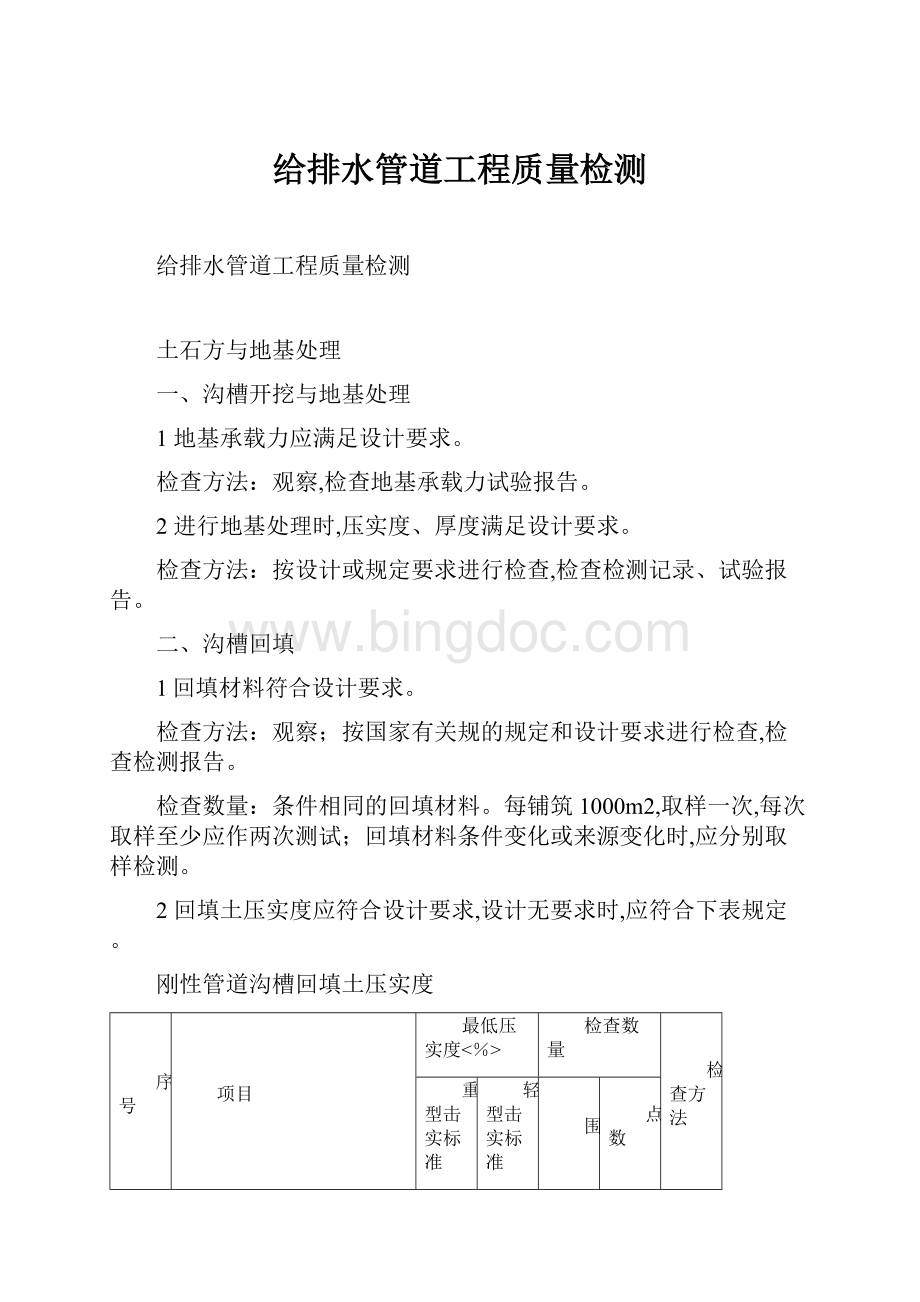 给排水管道工程质量检测.docx