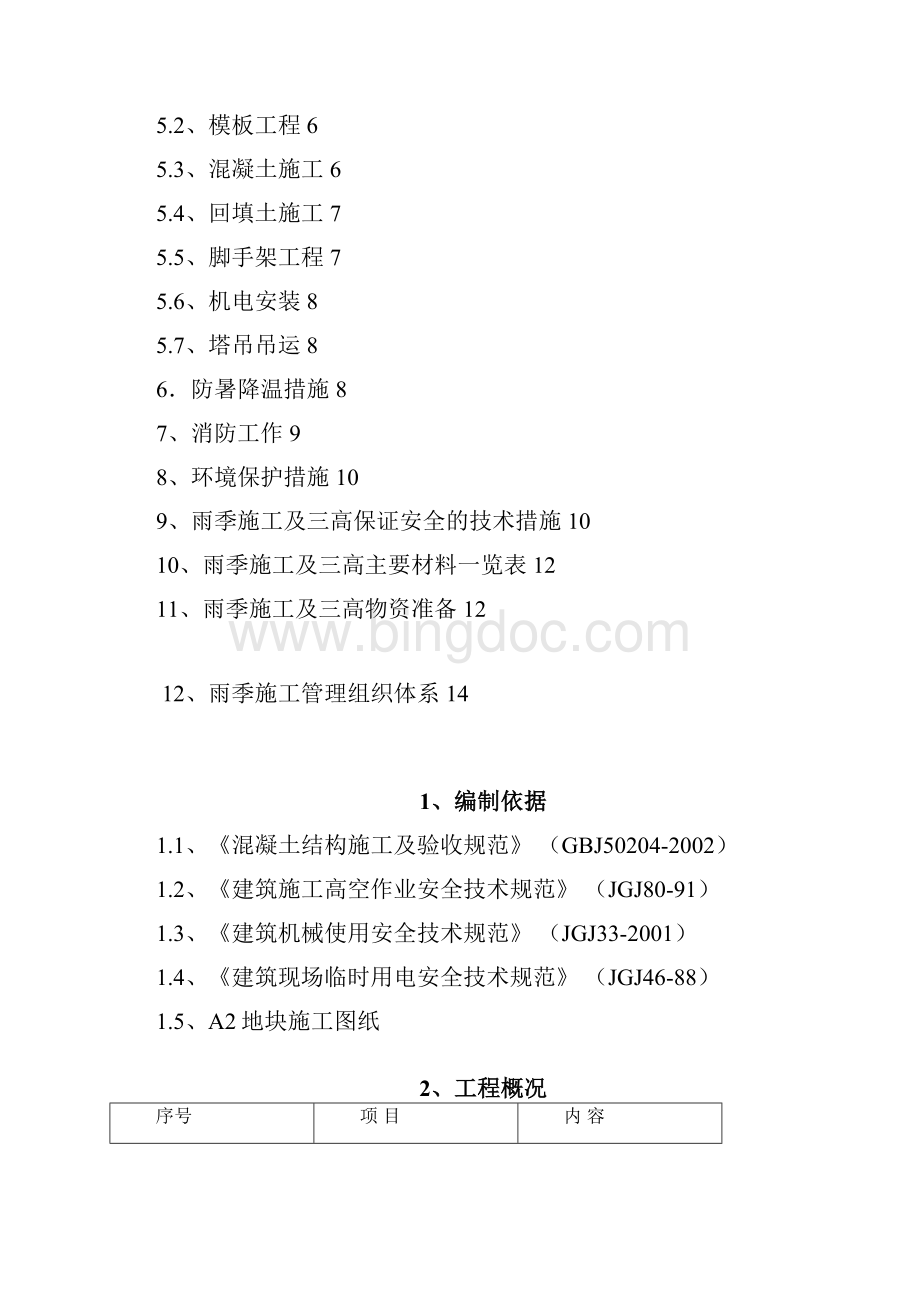 远洋地产大化项目施工方案雨季施工方案.docx_第2页