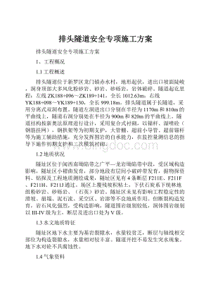 排头隧道安全专项施工方案.docx