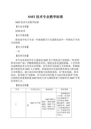 SMT技术专业教学标准.docx