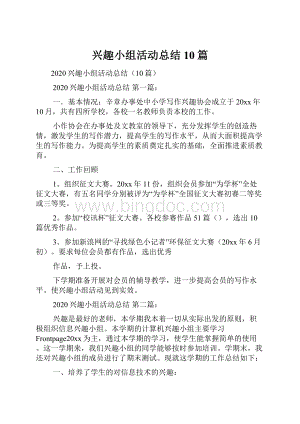 兴趣小组活动总结10篇.docx