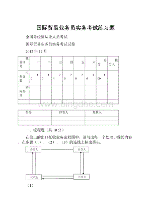 国际贸易业务员实务考试练习题.docx