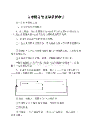 自考财务管理学最新串讲.docx