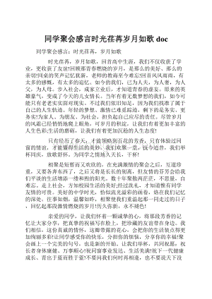 同学聚会感言时光荏苒岁月如歌doc.docx