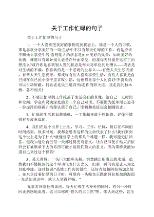 关于工作忙碌的句子.docx