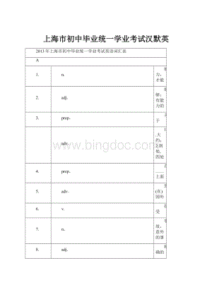 上海市初中毕业统一学业考试汉默英.docx