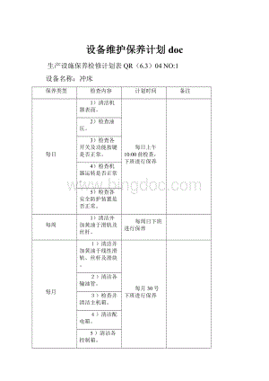 设备维护保养计划doc.docx