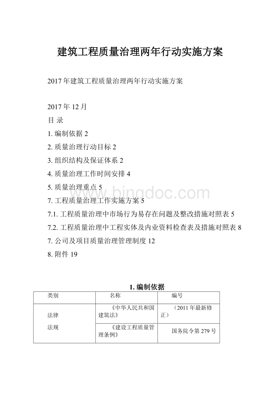 建筑工程质量治理两年行动实施方案.docx