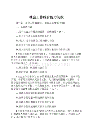 社会工作综合能力初级.docx