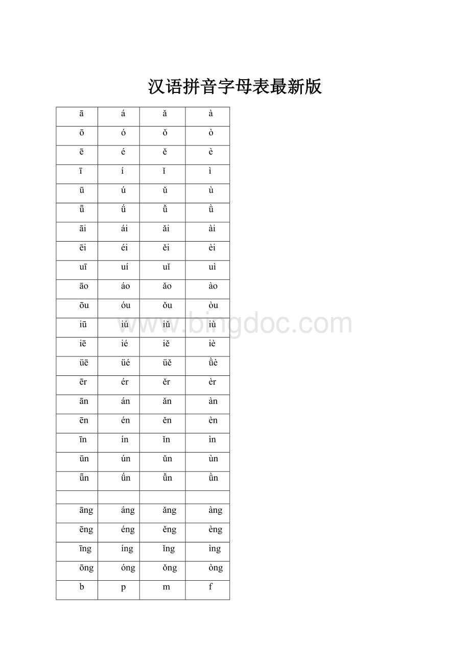 汉语拼音字母表最新版.docx_第1页