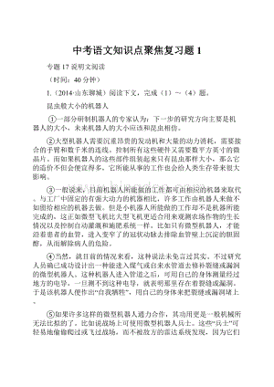 中考语文知识点聚焦复习题1.docx