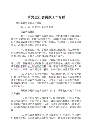 研究生社会实践工作总结.docx