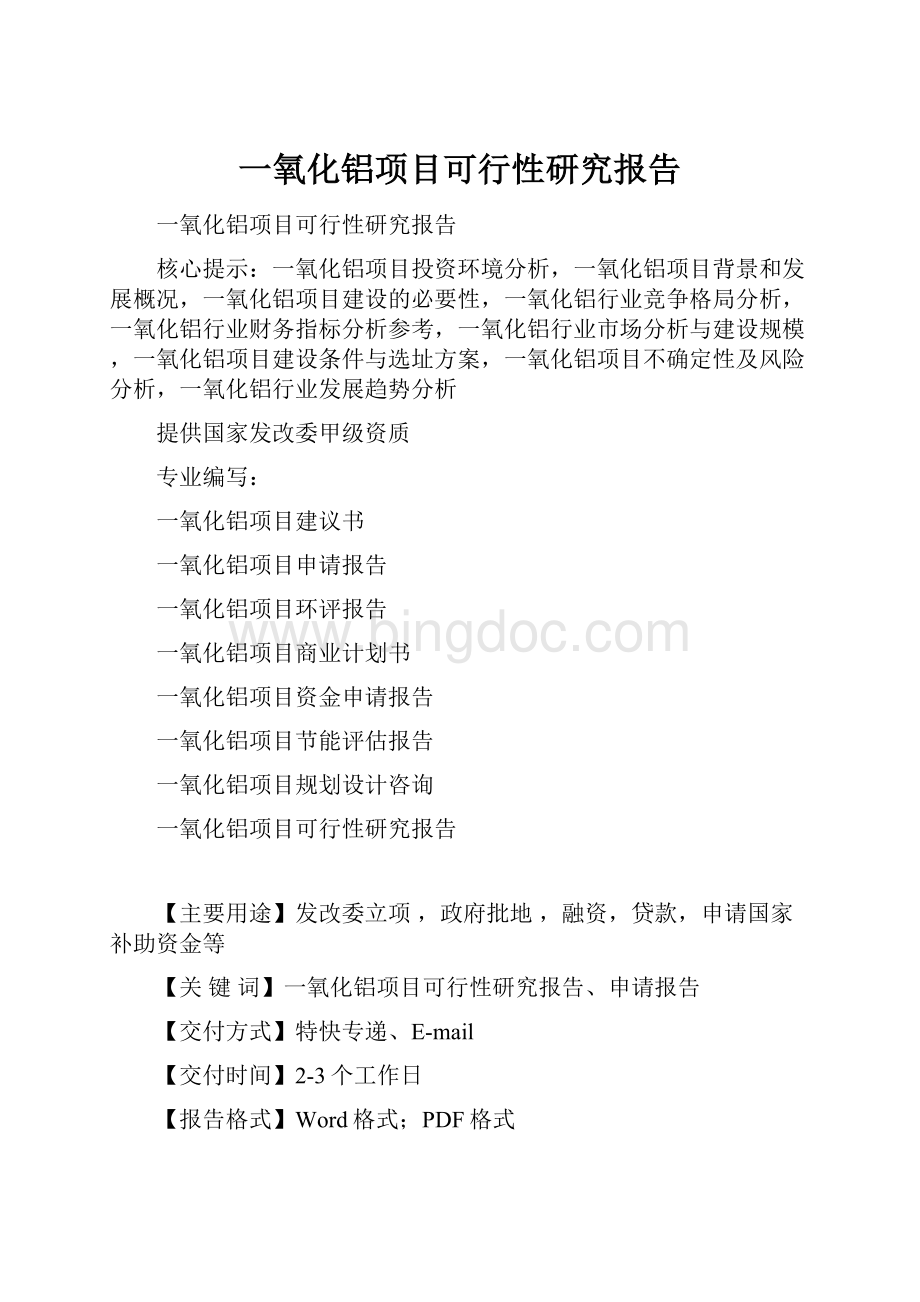 一氧化铝项目可行性研究报告.docx