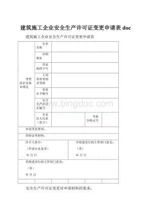 建筑施工企业安全生产许可证变更申请表doc.docx