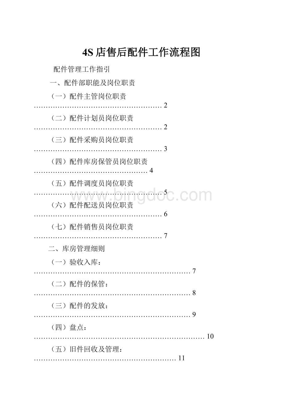 4S店售后配件工作流程图.docx