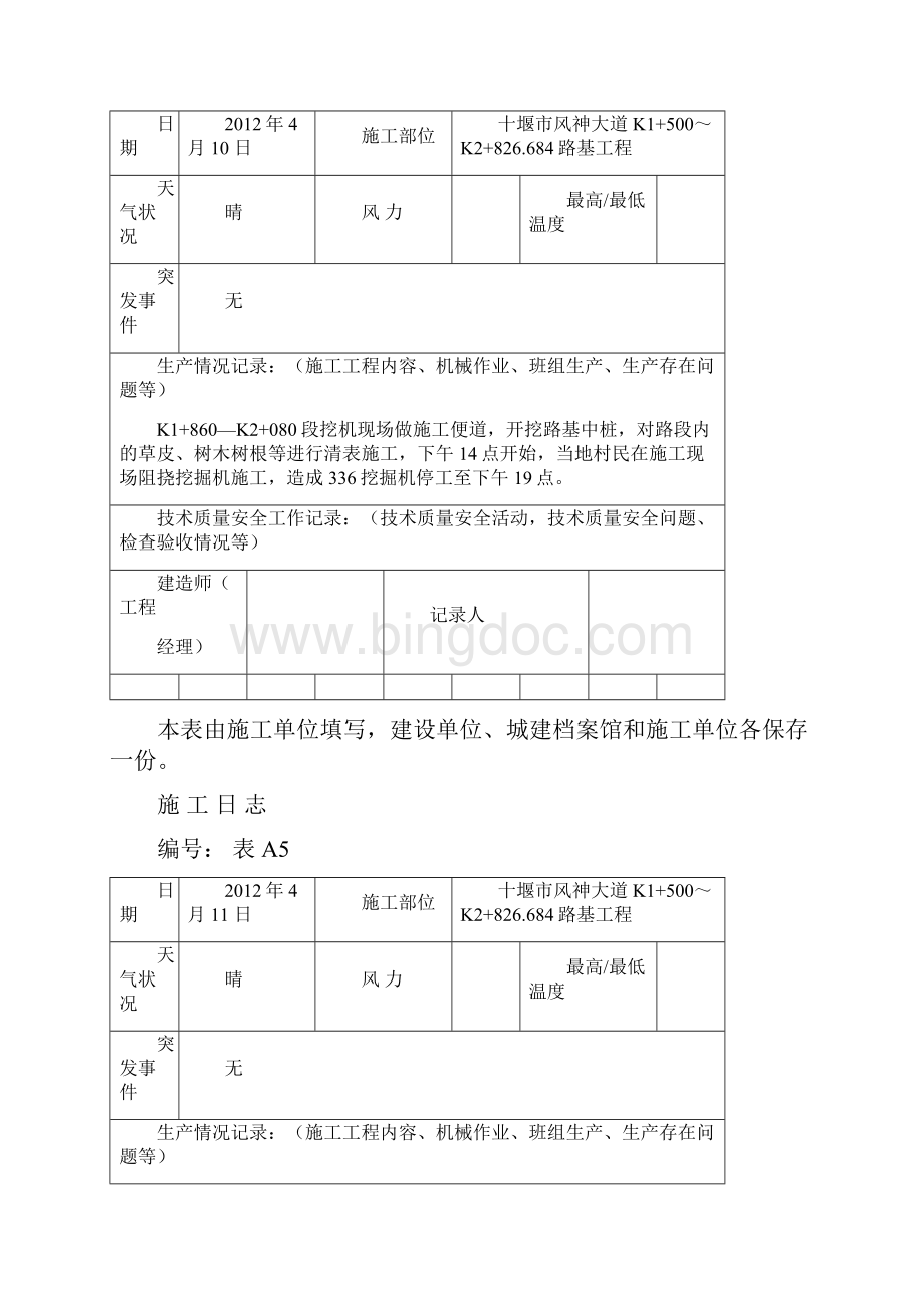 公路工程施工日志范本.docx_第2页