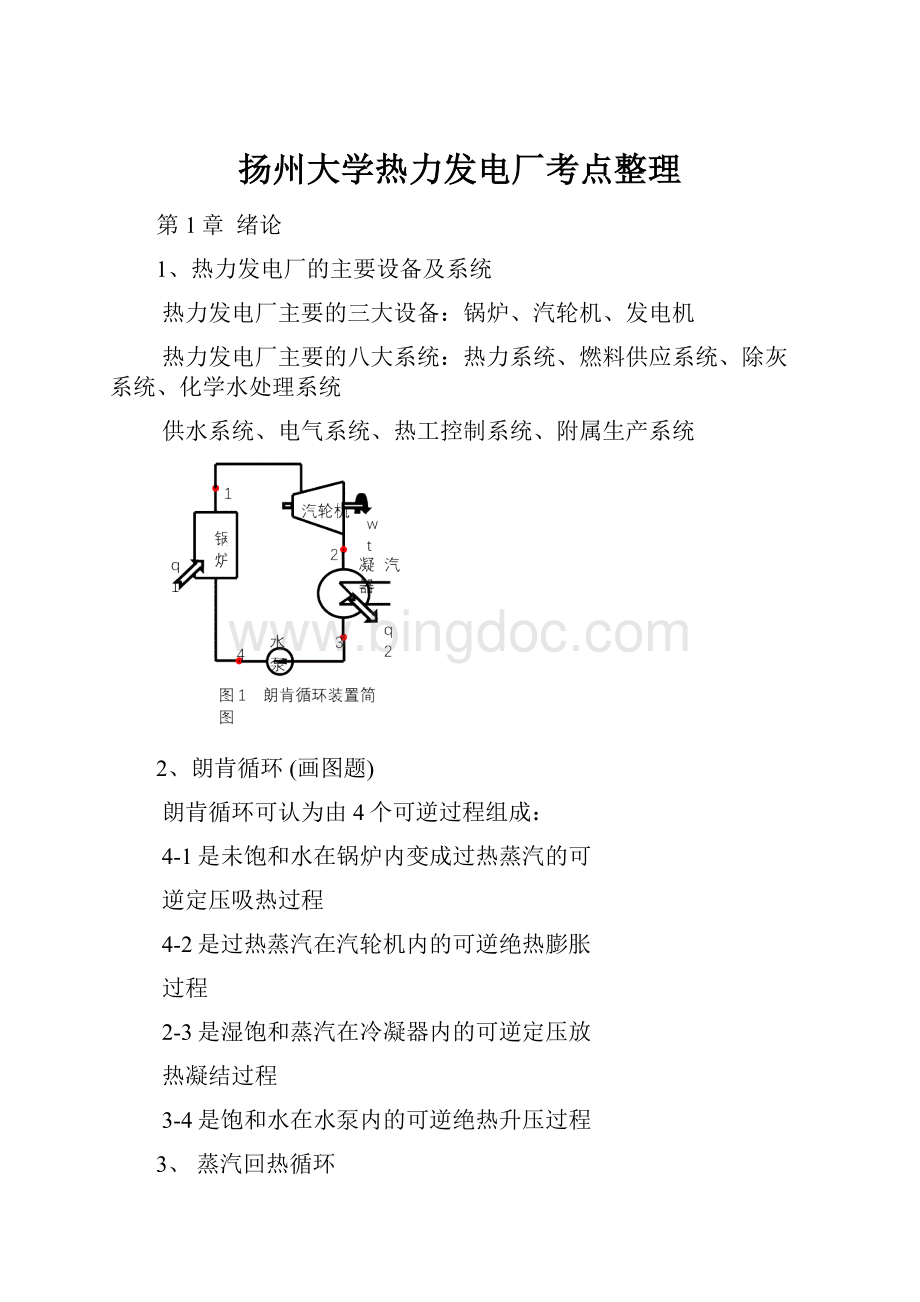 扬州大学热力发电厂考点整理.docx_第1页