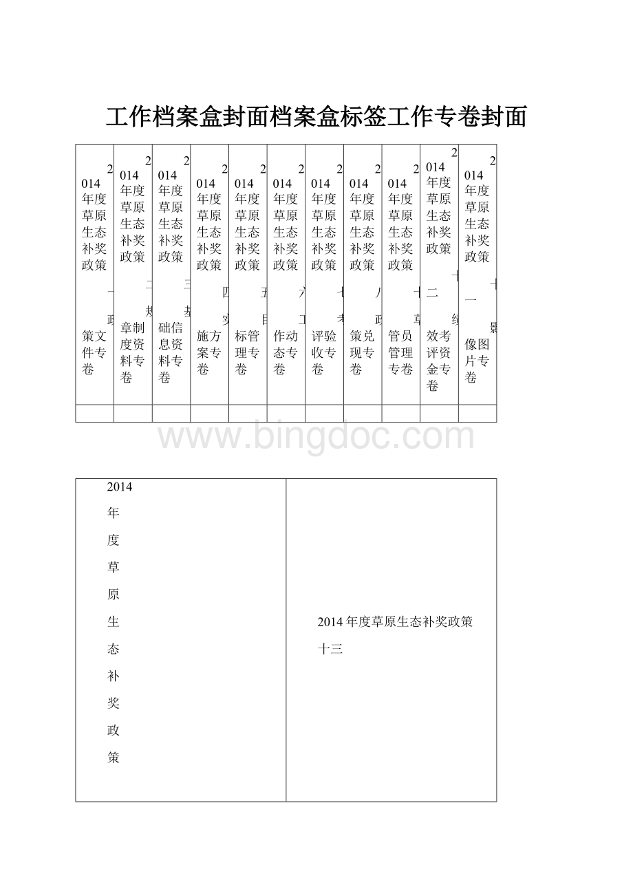 工作档案盒封面档案盒标签工作专卷封面.docx_第1页