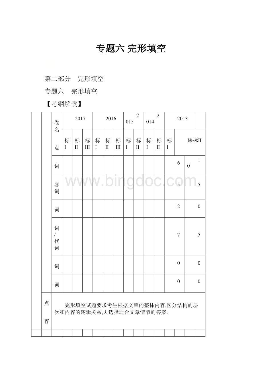 专题六 完形填空.docx_第1页