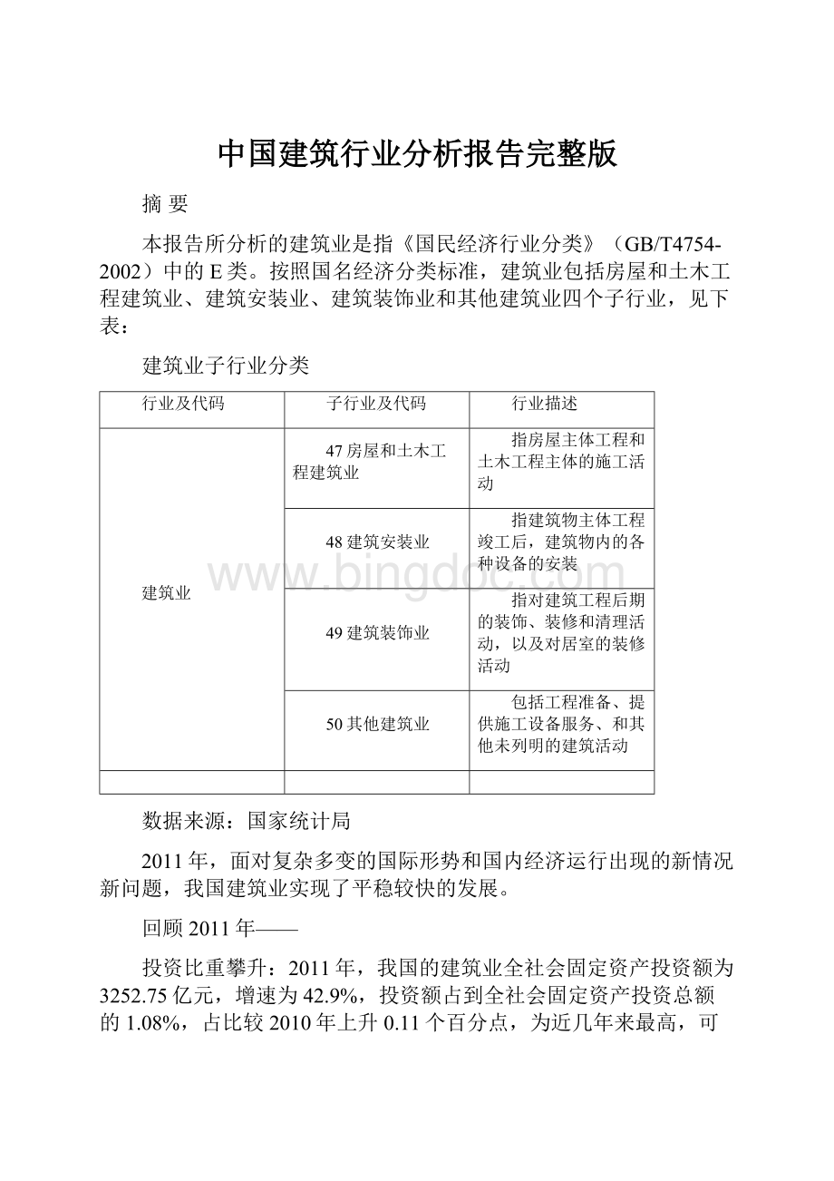 中国建筑行业分析报告完整版.docx