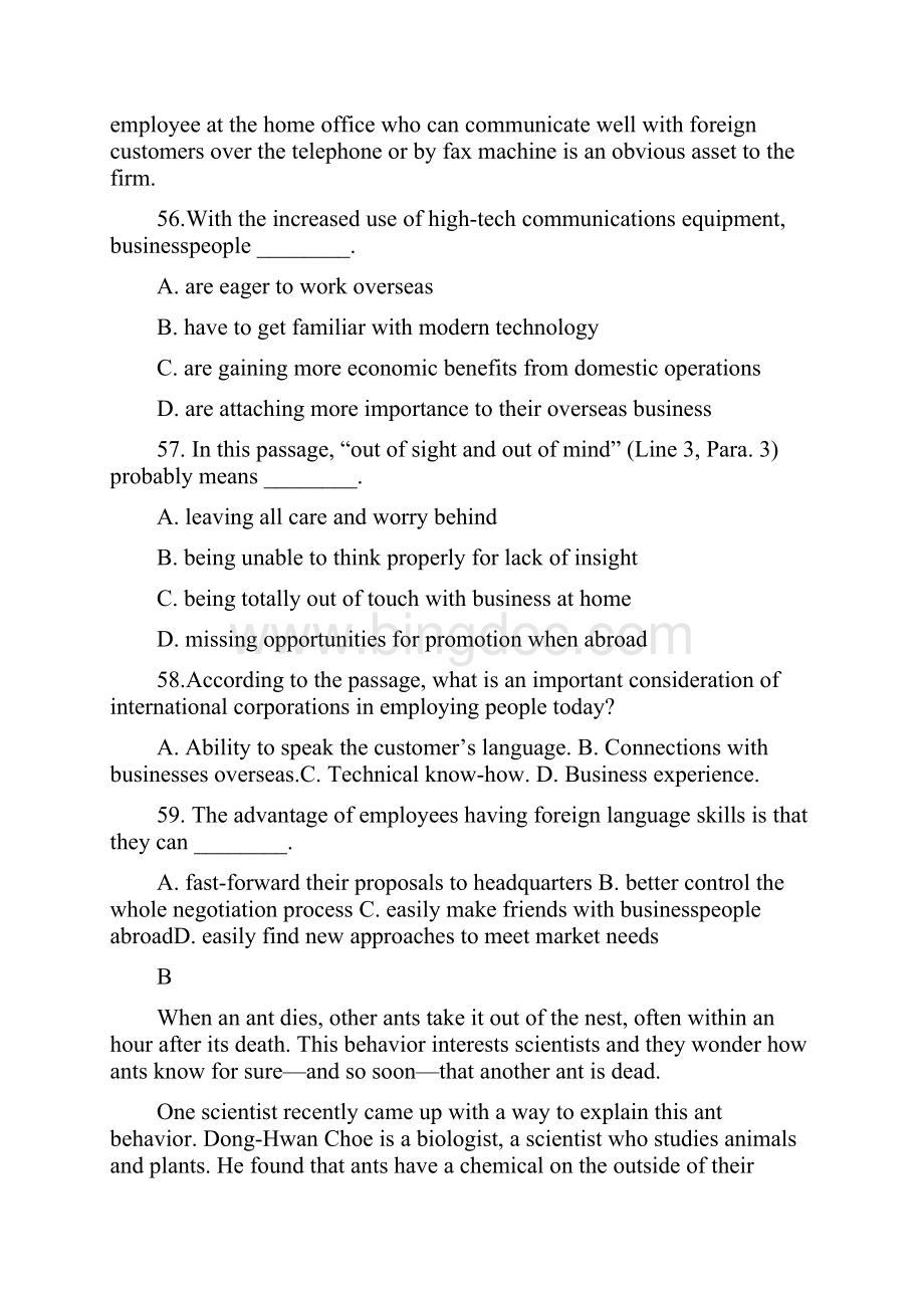 高中英语阅读附答案之欧阳歌谷创作.docx_第2页