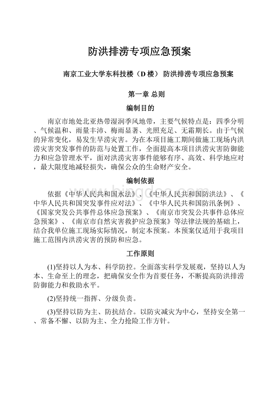 防洪排涝专项应急预案.docx_第1页