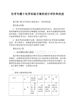 化学专题十化学实验方案的设计评价和改进.docx