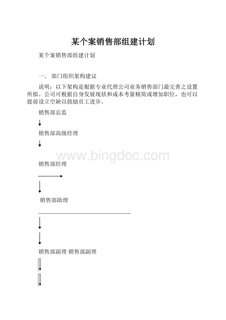 某个案销售部组建计划.docx_第1页