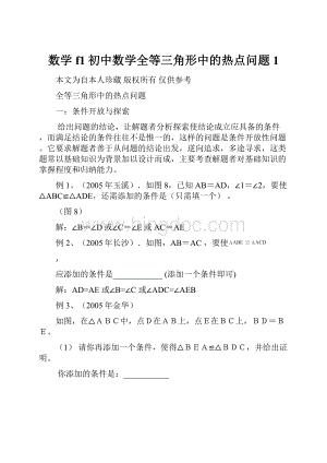 数学f1初中数学全等三角形中的热点问题1.docx