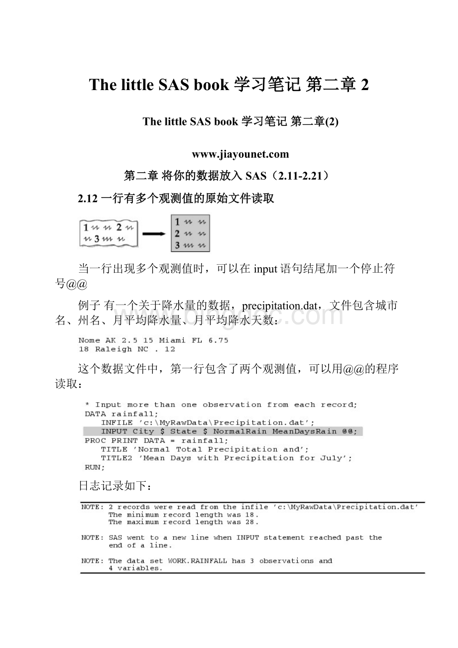 The little SAS book 学习笔记 第二章2.docx_第1页