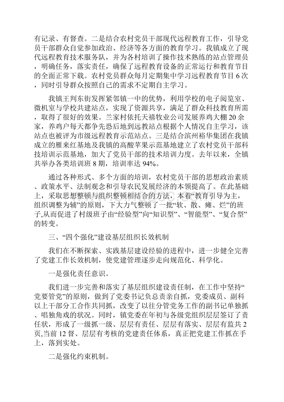 乡镇年度党建工作总结范文汇报与乡镇年度工作计划范文汇编doc.docx_第2页