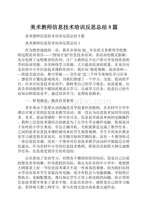 美术教师信息技术培训反思总结5篇.docx