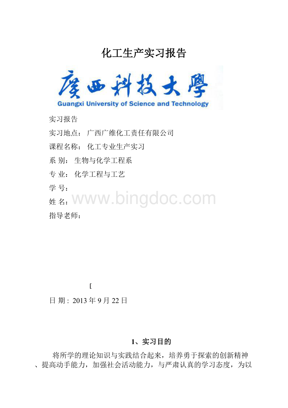 化工生产实习报告.docx_第1页