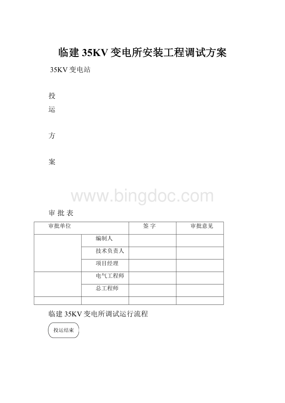 临建35KV变电所安装工程调试方案.docx