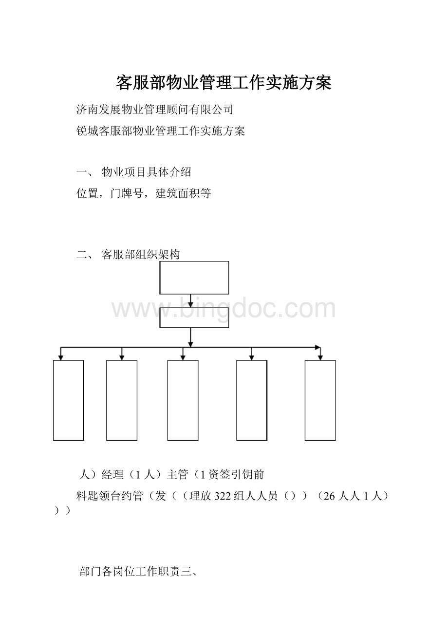 客服部物业管理工作实施方案.docx_第1页