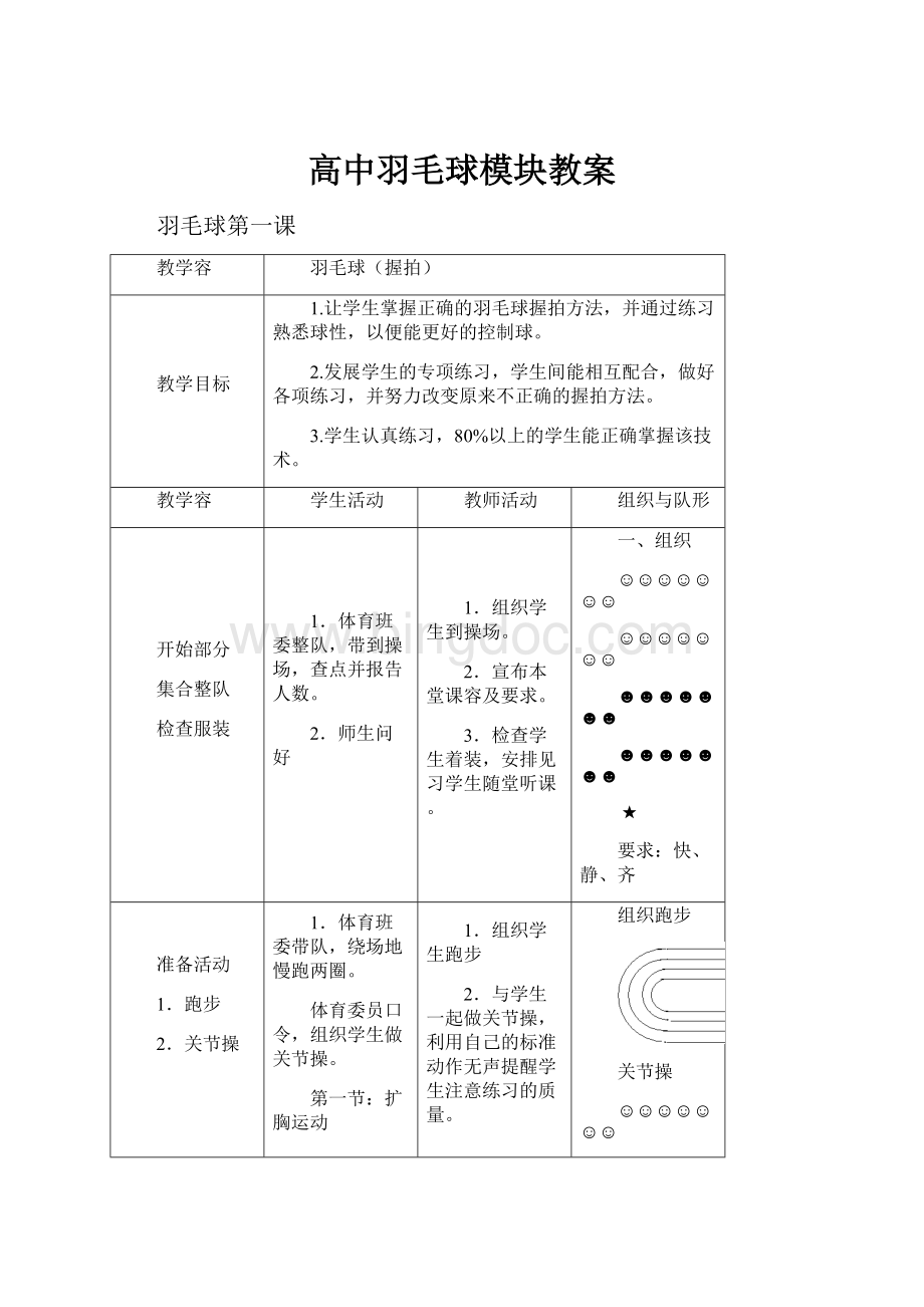 高中羽毛球模块教案.docx