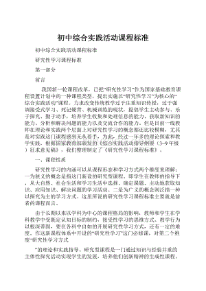 初中综合实践活动课程标准.docx