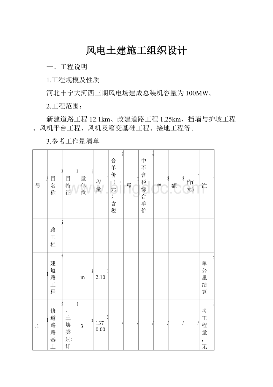 风电土建施工组织设计.docx