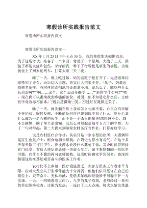 寒假诊所实践报告范文.docx