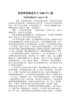 青春梦想精选作文1000字八篇.docx