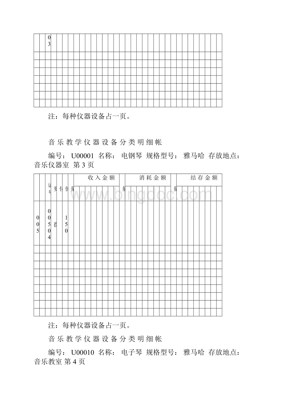 小学音乐教学设备分类明细帐.docx_第2页