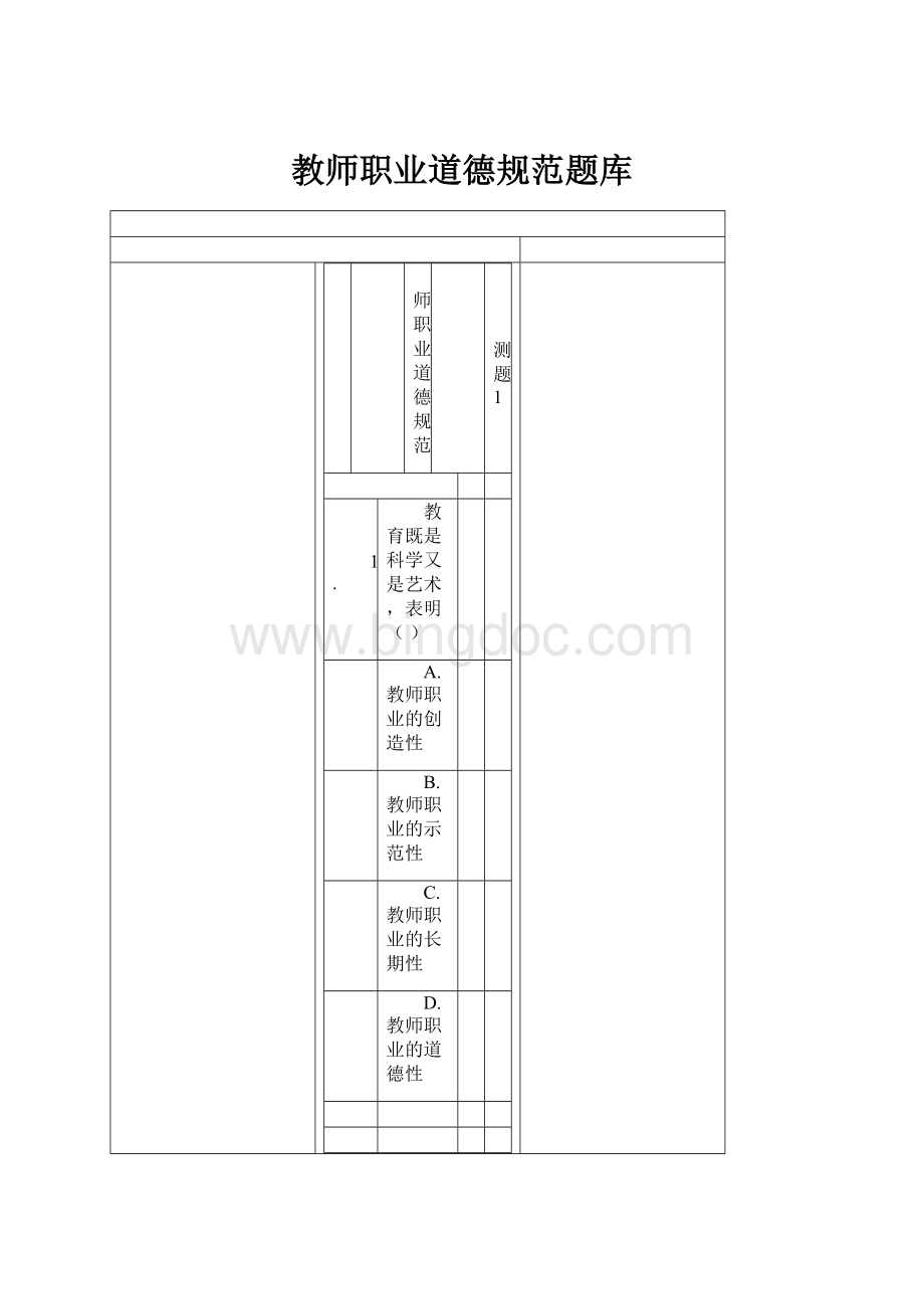 教师职业道德规范题库.docx_第1页