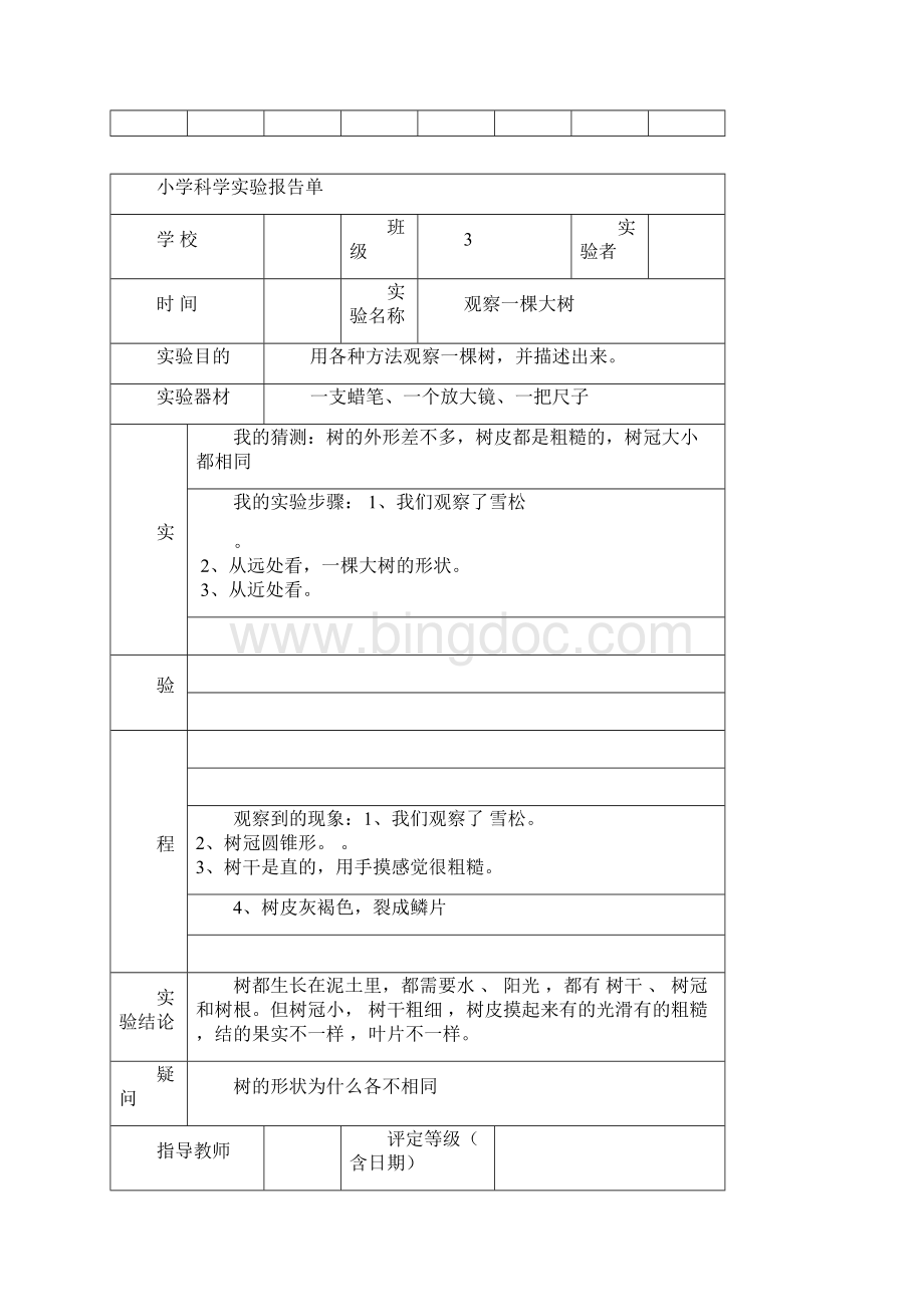 教科版三年级上册科学实验报告单1.docx_第2页