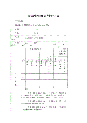 大学生生涯规划登记表.docx